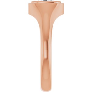 10K Rose Gold 7x5 mm Elongated Cushion Bezel-Set Ring Mounting – image 7