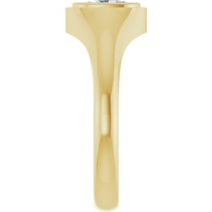14K Yellow Gold 7x5 mm Elongated Cushion Bezel-Set Ring Mounting – image 7