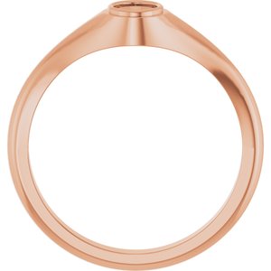 18K Rose Gold 6x4 mm Oval Bezel-Set Ring Mounting – image 4