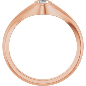 14K Rose Gold 6x4 mm Oval Bezel-Set Ring Mounting – image 3