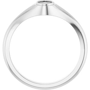 14K White Gold 6x4 mm Oval Bezel-Set Ring Mounting – image 4