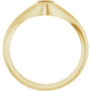14K Yellow Gold 6x4 mm Oval Bezel-Set Ring Mounting – image 4