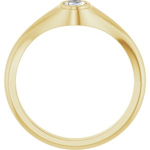 18K Yellow Gold 6x4 mm Oval Bezel-Set Ring Mounting – image 3