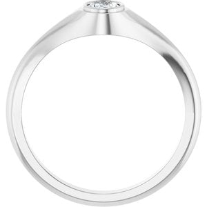 10K White Gold 6x4 mm Oval Bezel-Set Ring Mounting – image 3