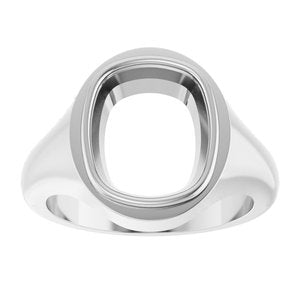 Continuum Sterling Silver 12x10 mm Elongated Cushion Bezel-Set Ring Mounting – image 6