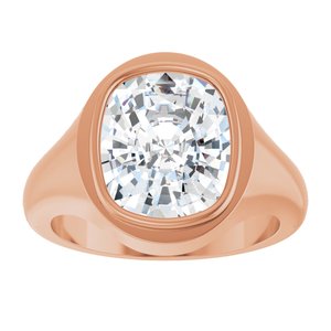 10K Rose Gold 12x10 mm Elongated Cushion Bezel-Set Ring Mounting – image 5