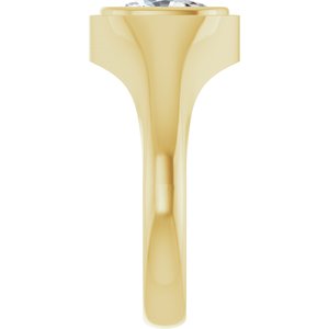18K Yellow Gold 9x7 mm Elongated Cushion Bezel-Set Ring Mounting – image 7