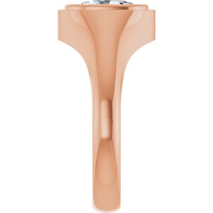 14K Rose Gold 9x7 mm Elongated Cushion Bezel-Set Ring Mounting – image 7