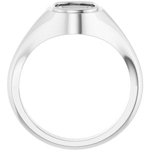 Platinum 9x7 mm Elongated Cushion Bezel-Set Ring Mounting – image 4
