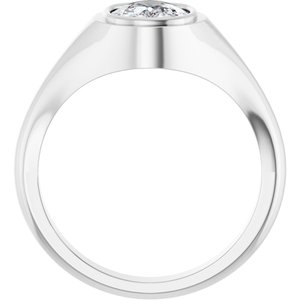 18K White Gold 9x7 mm Elongated Cushion Bezel-Set Ring Mounting – image 3