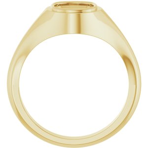 14K Yellow Gold 9x7 mm Elongated Cushion Bezel-Set Ring Mounting – image 4