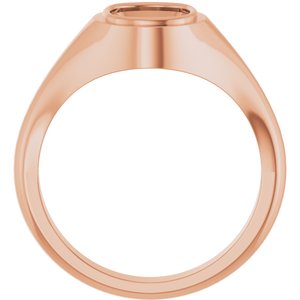 18K Rose Gold 9x7 mm Elongated Cushion Bezel-Set Ring Mounting – image 4