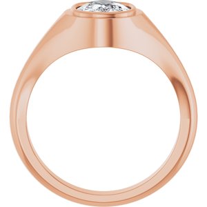 18K Rose Gold 9x7 mm Elongated Cushion Bezel-Set Ring Mounting – image 3