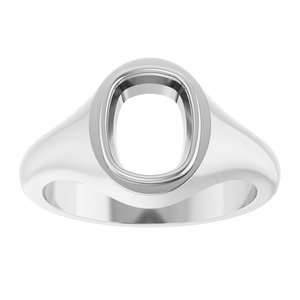 Continuum Sterling Silver 9x7 mm Elongated Cushion Bezel-Set Ring Mounting – image 6