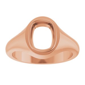 18K Rose Gold 9x7 mm Elongated Cushion Bezel-Set Ring Mounting – image 6
