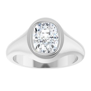 Continuum Sterling Silver 9x7 mm Elongated Cushion Bezel-Set Ring Mounting – image 5