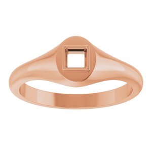 18K Rose Gold 3.25x3.25 mm Square Bezel-Set Ring Mounting – image 6