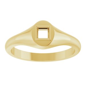 10K Yellow Gold 3.25x3.25 mm Square Bezel-Set Ring Mounting – image 6