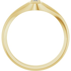 10K Yellow Gold 2.5x2.5 mm Square Bezel-Set Ring Mounting – image 3