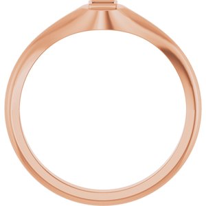 18K Rose Gold 2.5x2.5 mm Square Bezel-Set Ring Mounting – image 4