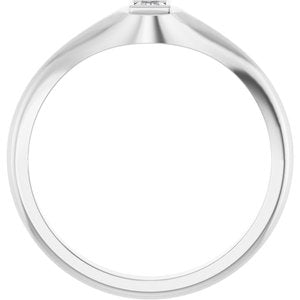 18K White Gold 2.5x2.5 mm Square Bezel-Set Ring Mounting – image 3