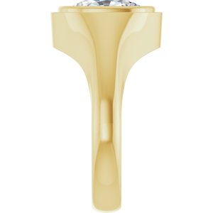 10K Yellow Gold 11x9 mm Elongated Cushion Bezel-Set Ring Mounting – image 7