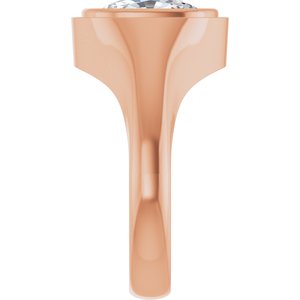 18K Rose Gold 11x9 mm Elongated Cushion Bezel-Set Ring Mounting – image 7