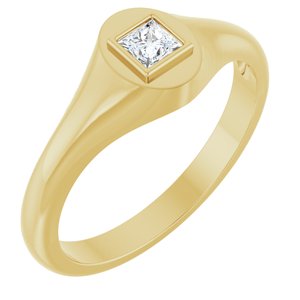 10K Yellow Gold 3.25x3.25 mm Square Bezel-Set Ring Mounting