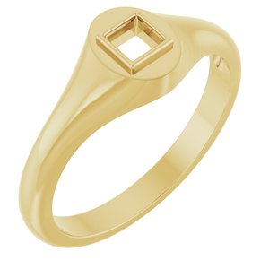 10K Yellow Gold 3.25x3.25 mm Square Bezel-Set Ring Mounting – image 2