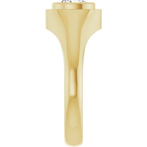 14K Yellow Gold 6.5x6.5 mm Cushion Bezel-Set Ring Mounting – image 7