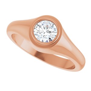 10K Rose Gold 5.8 mm Round Bezel-Set Ring Mounting – image 8