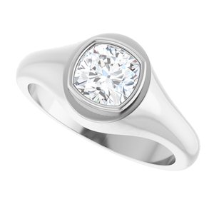 Sterling Silver 6.5x6.5 mm Cushion Bezel-Set Ring Mounting – image 8