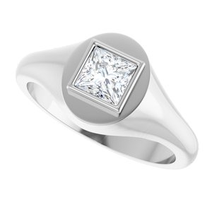 14K X1 White Gold 5x5 mm Square Bezel-Set Ring Mounting – image 8
