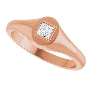 10K Rose Gold 3.25x3.25 mm Square Bezel-Set Ring Mounting – image 8