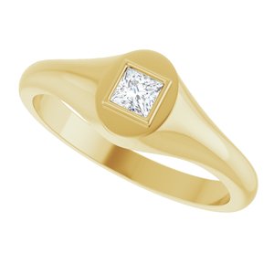 10K Yellow Gold 3.25x3.25 mm Square Bezel-Set Ring Mounting – image 8