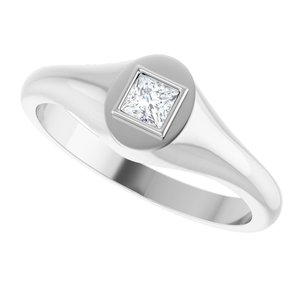 14K White Gold 3.25x3.25 mm Square Bezel-Set Ring Mounting – image 8
