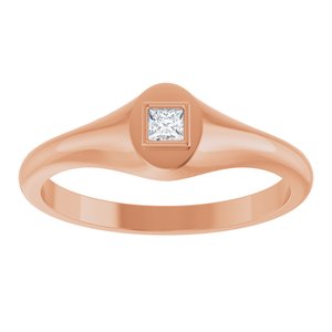 10K Rose Gold 2.5x2.5 mm Square Bezel-Set Ring Mounting – image 5