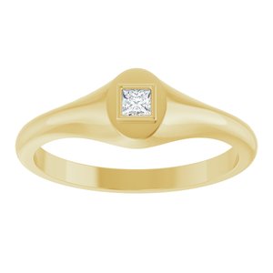 10K Yellow Gold 2.5x2.5 mm Square Bezel-Set Ring Mounting – image 5