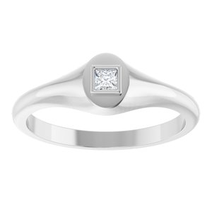 14K White Gold 2.5x2.5 mm Square Bezel-Set Ring Mounting – image 5