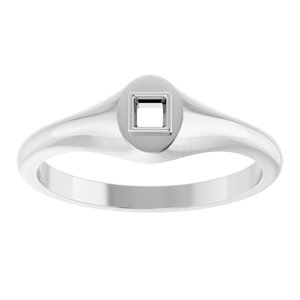 14K X1 White Gold 2.5x2.5 mm Square Bezel-Set Ring Mounting – image 6