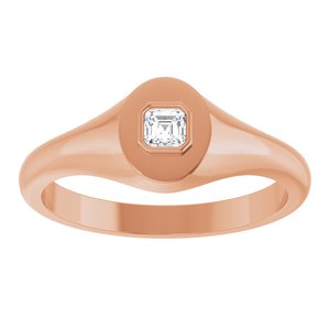 18K Rose Gold 3x3 mm Asscher Bezel-Set Ring Mounting – image 5