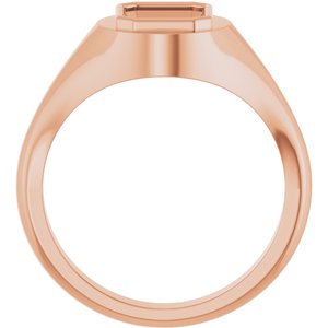 10K Rose Gold 8.5x6.5 mm Emerald Bezel-Set Ring Mounting – image 4
