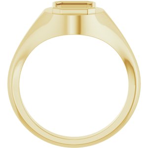 18K Yellow Gold 8.5x6.5 mm Emerald Bezel-Set Ring Mounting – image 4