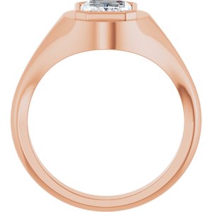 18K Rose Gold 8.5x6.5 mm Emerald Bezel-Set Ring Mounting – image 3