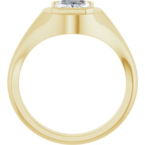 10K Yellow Gold 8.5x6.5 mm Emerald Bezel-Set Ring Mounting – image 3