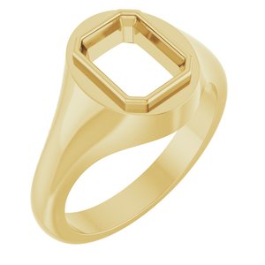 18K Yellow Gold 8.5x6.5 mm Emerald Bezel-Set Ring Mounting – image 2