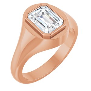 10K Rose Gold 8.5x6.5 mm Emerald Bezel-Set Ring Mounting