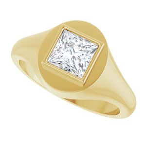 10K Yellow Gold 6x6 mm Square Bezel-Set Ring Mounting – image 8