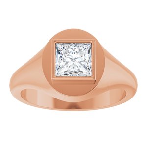 10K Rose Gold 6x6 mm Square Bezel-Set Ring Mounting – image 5