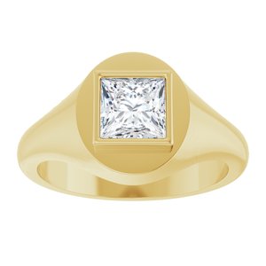 10K Yellow Gold 6x6 mm Square Bezel-Set Ring Mounting – image 5